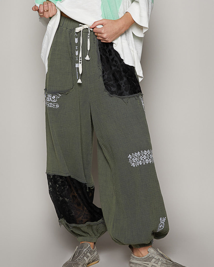 Moss Charcoal Gauzy Jogger