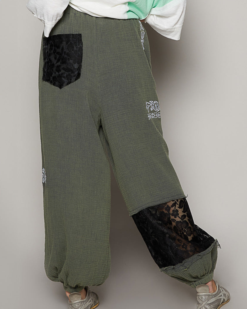 Moss Charcoal Gauzy Jogger