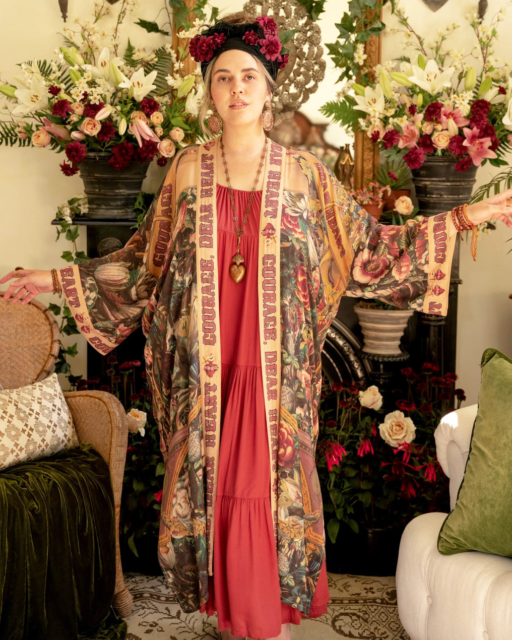 Courage, Dear Heart Bamboo Kimono Duster