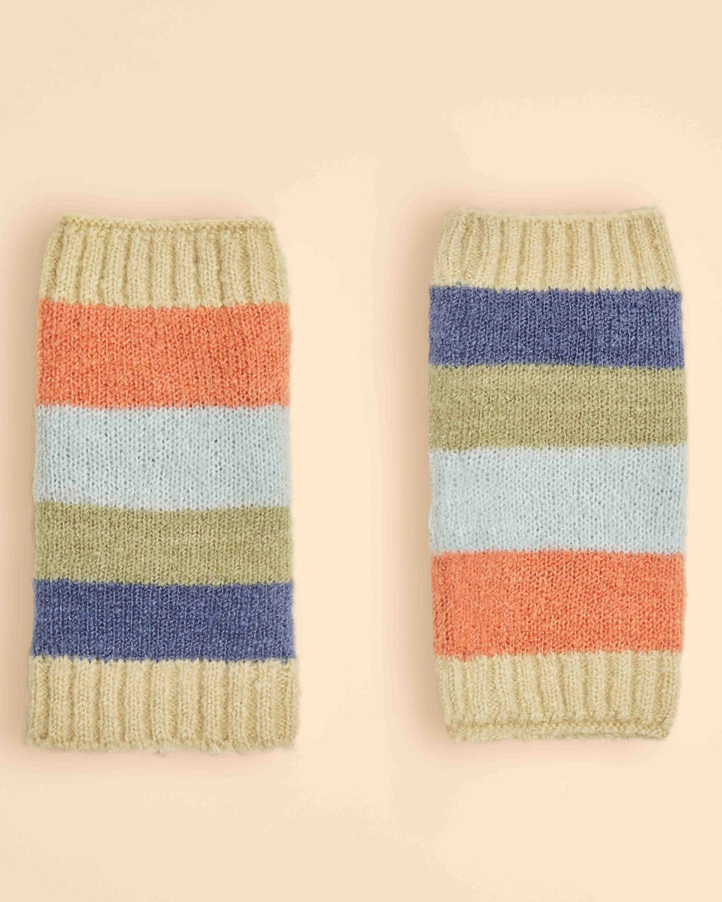 Striped Fingerless Gloves