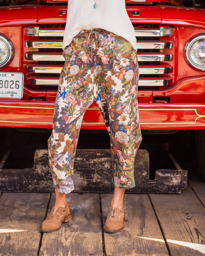 Love Language Linen Floral Cropped Artist Pants