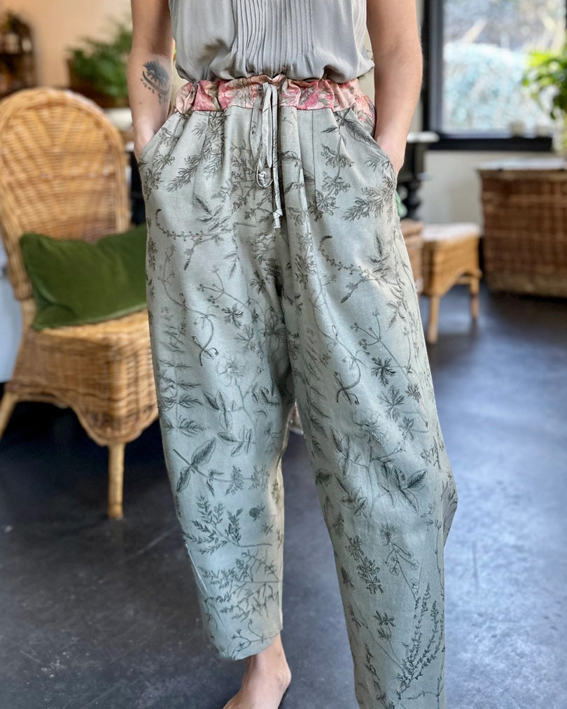 Map of My Heart Cropped Linen Artist Pants