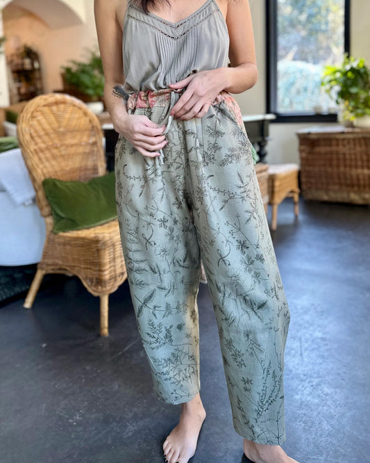 Map of My Heart Cropped Linen Artist Pants