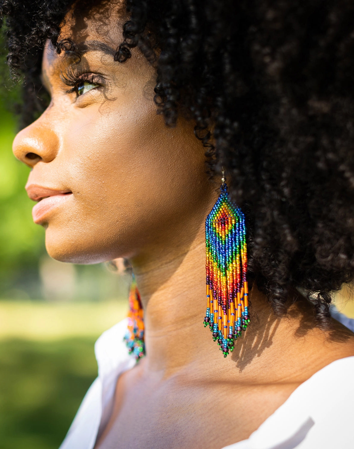 Rainbow XL Beaded Earrings