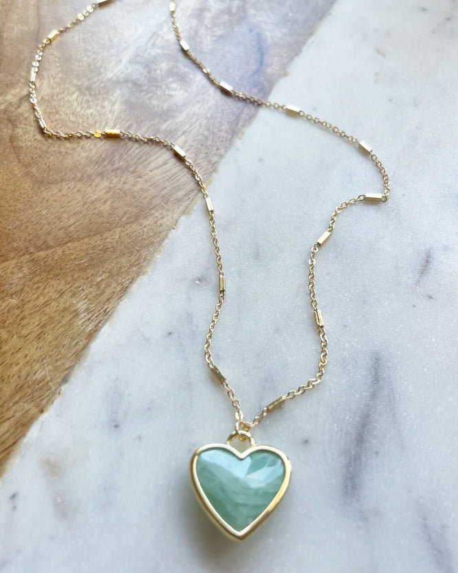 Amazonite Heart Necklace