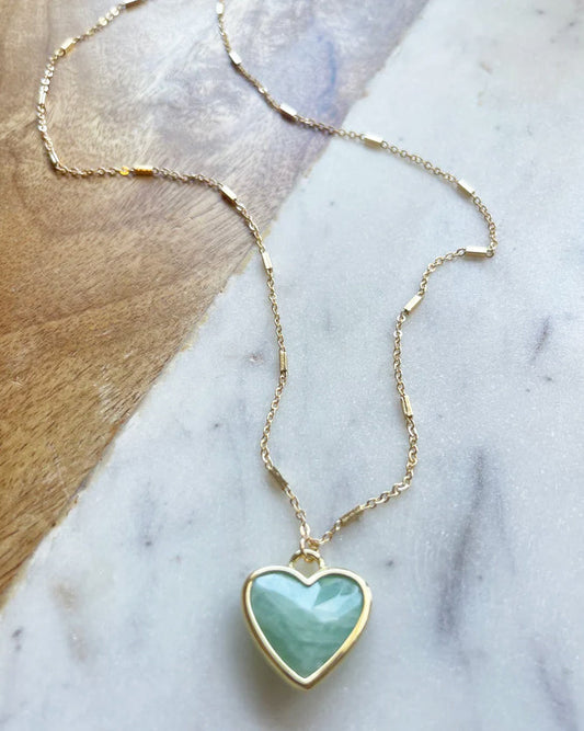 Amazonite Heart Necklace