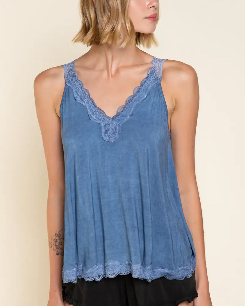 Blueberry Lacey Swing Tank