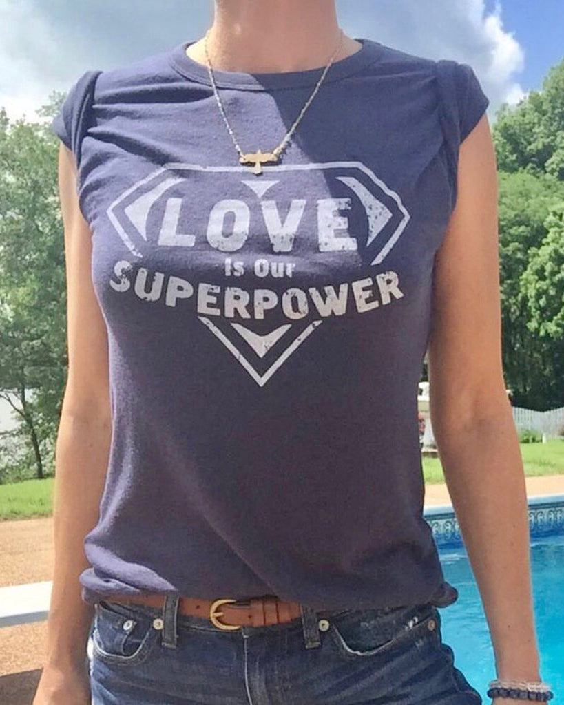 Love Is Our Super Power - Navy Blue Soft Unisex Tee